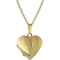 trendor Kette mit Anhänger Medaillon mit Damen-Gold auf Silber 925