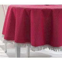 Beautex Tischdecke Weichschaum wetterfest für Garten Balkon Terrasse mit Fransen (1-tlg), Pflegeleicht, Strapazierfähig, Formstabil, Langlebig