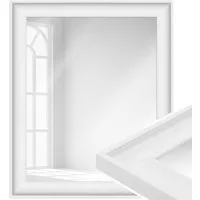WANDStyle Wandspiegel H230, Großer Spiegel Weiß 49x59 cm, Wandspiegel Bad groß, Ganzkörperspiegel