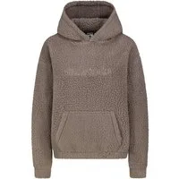 SUBLEVEL Fleecepullover Damen Teddyfleece Hoodie mit Kapuze und Stickerei Fleece Hoodie, Kapuzenpullover, Kängurutaschen