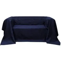 vidaXL Tagesdecke, Micro-Suede Sofaüberwurf Tagesdecke Marineblau 140 x 210 cm
