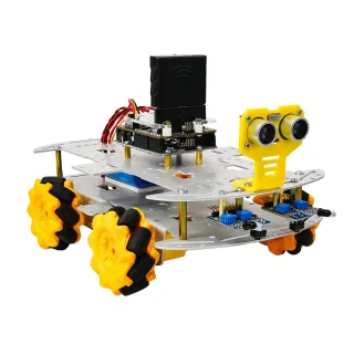 4WD Chassis DIY Intelligent Car Kit Mecanum Wheels Remote Control Ultrasonic Obstacle Avoidance Infrared Tracking Roboti