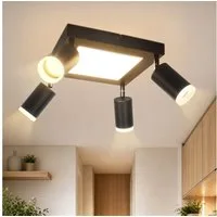 Nettlife Deckenstrahler 1/2/3/4 Flammig GU10 Modern Schwarze Deckenlampe Schwenkbar 350°, LED wechselbar, Warmweiß, Schwenkbar Flurlampe Metall für Schlafzimmer Küche Büro