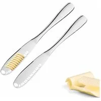 WESTMARK Buttermesser 2 Stk. – Messer mit Wellenschliff & Schlitz-Struktur für Butterlocken rostfrei, spülmaschinengeeignet, langlebig