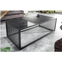 riess-ambiente Couchtisch ARCHITECTURE 100cm graphit / schwarz (Einzelartikel, 1-St), Wohnzimmer · Glas · Metall · Marmor-Optik · Industrial Design