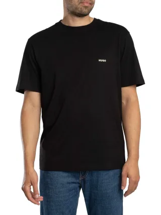 HUGO Derlyns Rückengrafik-T-Shirt, Schwarz
