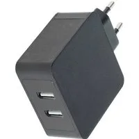 Trade-Shop USB Universal 2,4A 5V Reiseadapter Schnell-Ladegerät Netzteil (2 USB Anschlüsse für zusätzliche Geräte - für Smartphones, Tablets etc)