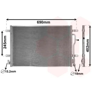 Van Wezel Klimakondensator ohne Trockner Audi A4 + Avant Cabriolet 1,6-3,2 + TDI FSI S4