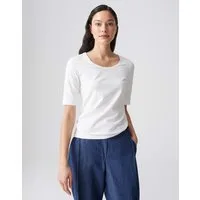 OPUS Kurzarmshirt Kurzarmshirt aus Jersey Slim Shirt aus Jersey