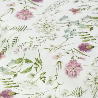 Dekostoff Blumenwiese im Vintage-Stil "Lorena", offwhite-color