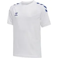 hummel T-Shirt hmlCORE XK Core Poly (Interlock-Stoff) Kurzarm weiss/blau Kinder