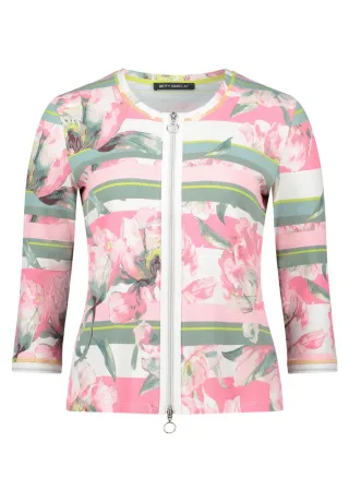 Betty Barclay - Shirtjacke mit 3/4-Arm und Allover-Muster pink - Gr. - 44