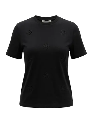 MANGO - T-SHIRT FLORI - 01/BLANCO - Gr. - XS