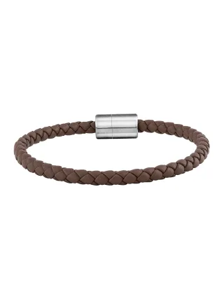 cai Armband Leder olivenblattgegerbt braun Stahl