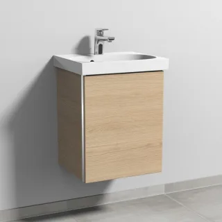 Sanipa 3way Waschtischunterbau zu Geberit Acanto Waschtisch mit 1 Tür, Eiche-Nordic BR41448