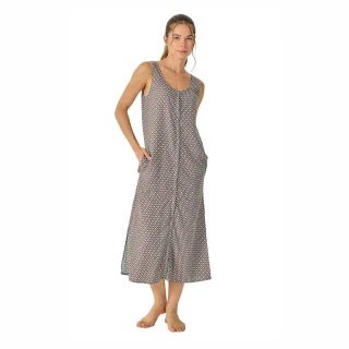 Damen Sommer Lange Ärmellose Nachthemd JJB38
