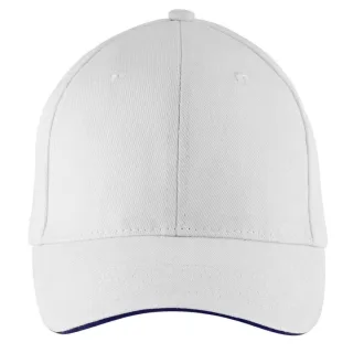 SOLS Unisex Buffalo Baseballkappe (Weiß/Marineblau)