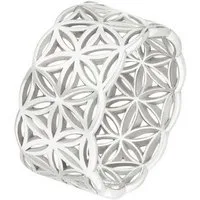 SCHOSCHON Silberring Blume des Lebens Ring 925 Silber, Damenring Lebensblume Schmuck