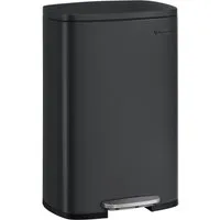 SONGMICS Mülleimer Mülleimer Küche, Abfalleimer, Treteimer, mit Deckel, Inneneimer, 50 Liter, mit Deckel, Softclose, Fußpedal, Stahl