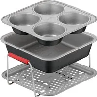Tefal Backform Dail'Easy, Backeinsatz für die Heißluftfritteuse, (Set 3-tlg), stapelbar, antihaftbeschichtet