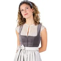 MarJo Dirndl Samt Dirndl 2tlg. - MARKTL - asphalt/pastellgrau