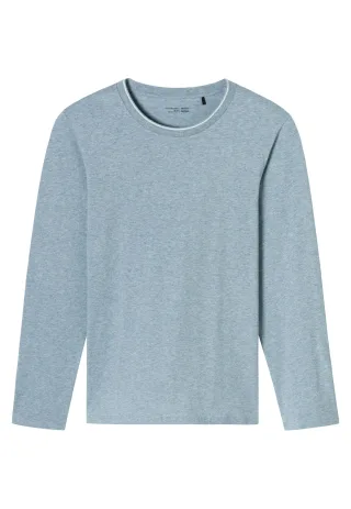 SCHIESSER - Langarmshirt Rundhals jeans-mel. - Gr. - 56