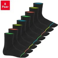 Footstar Basicsocken Herren & Damen Baumwollsocken (8 Paar) Socken im Neon Look