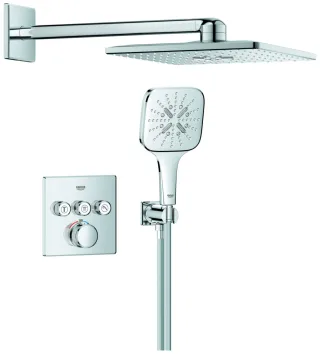 GROHE Unterputz-Duschsystem Grohtherm SC 103998 eckig 3 ASV für Duschrahmen Mono chrom, 1039980000 1039980000