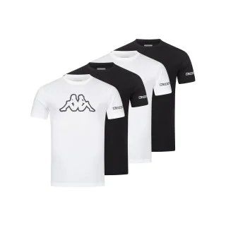 Kappa 4er Set T-Shirt LOGO in Schwarz/Weiß