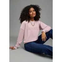 KangaROOS Sweatshirt mit Druck als Applikation, weite Passform, hüftlange Schnittform