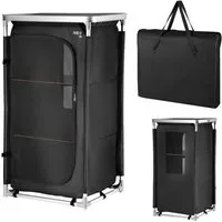 NILS CAMP Campingschrank Mehrzweckschrank schmal mit Ablagefläche 105x62x48cm