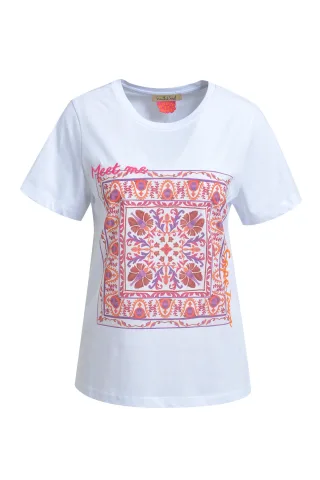 Smith&Soul - Regular T-Shirt Print Mix hot orange print - Gr. - XS