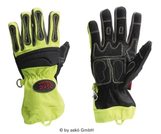 THL-Handschuh Deer Skin askö | EN 388 CAT II | Kevlar Carbon-Beschichtung | Finger- & Knöchel-Protektoren | besonders hohe Abriebfestigkeit 6 neongelb