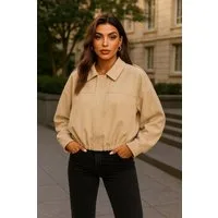 Worldclassca Lederimitatjacke Worldclassca Wildlederoptik Bomberjacke Zip Trench Übergangs Blouson Neue Kollektion - Stilvolle und gemütliche Mode für Damen