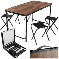 Gardlov Klapptisch Gartentisch 4 Stühle Touristentisch (Spar-Set, 5-St., Tischhöhenverstellung), Ausgestattet mit Anti-Klapp-Sicherheitsverriegelungen