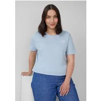 s.Oliver Kurzarmshirt T-Shirt Jersey-Shirt aus Baumwolle mit Stickerei