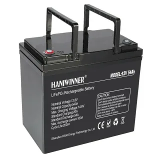 [EU Direct] HANIWINNER 12.8V 54Ah LiFePO4 Lithium Battery Pack 691.2Wh Energy Backup Power With BMS Waterproof for Repla