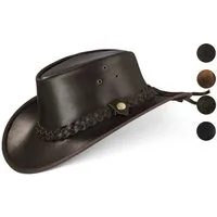 BLACK FOREST FOX Cowboyhut TEXAS Unisex Western Reiten Cowboy Leder Hut in 4 Farben Horse Brown Größe XXL