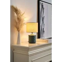 Pauleen Tischleuchte Glowing Midnight max20W beige/green matt 230V Stoff/Keramik, ohne Leuchtmittel, E14