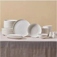 Karaca Geschirr-Set Forever Bone Allure 41-Teiliges Geschirrset für 12 Personen (41-tlg), 12 Personen, KNOCHENPORZELLAN