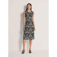 MADELEINE Maxikleid Sommerkleid mit Unikat-Print Viskosekleid mit Rundhals, schwingendem Rock, Knielänge und ohne Arm