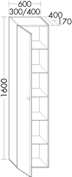Burgbad Hochschrank rc40 System PG2 1600x500x170 Eiche Hellgrau, HSMQ050LF4105 HSMQ050LF4105
