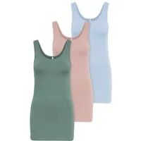 ONLY Tanktop Live Love (3-tlg) Lange Tops, elastische Baumwollqualität