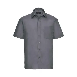 Russell Collection - Formelles Hemd Pflegeleicht für Herren kurzärmlig (Grau)
