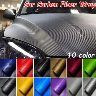 30x127cm 3D Carbon Fiber Style Car Stickers Roll Wrap Motorcycle DIY Styling Vinyl Colorful Decal for Car Exterior Inter