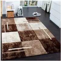 Paco Home Teppich Diamond 663, rechteckig, Höhe: 18 mm, Kurzflor, Karo Muster, 3D-Design, ideal im Wohnzimmer & Schlafzimmer