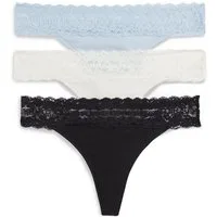 Tommy Hilfiger Underwear Tanga (3-St) Körpernahe Passform mit elastischem Spitzenbund