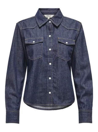 ONLY - ONLCHARLIZE LS DNM SHIRT AKM NOOS dark blue denim - Gr. - S