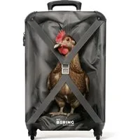 NoBoringSuitcases.com© Hartschalen-Trolley Reisendes Huhn 55x35x20cm, 4 Rollen, Reisetasche mit Rollen, Koffer Handgepäck Flugzeug