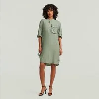 G-STAR Blusenkleid DRS Fluid Dress mit verstellbaren Ärmeln, Regular Fit